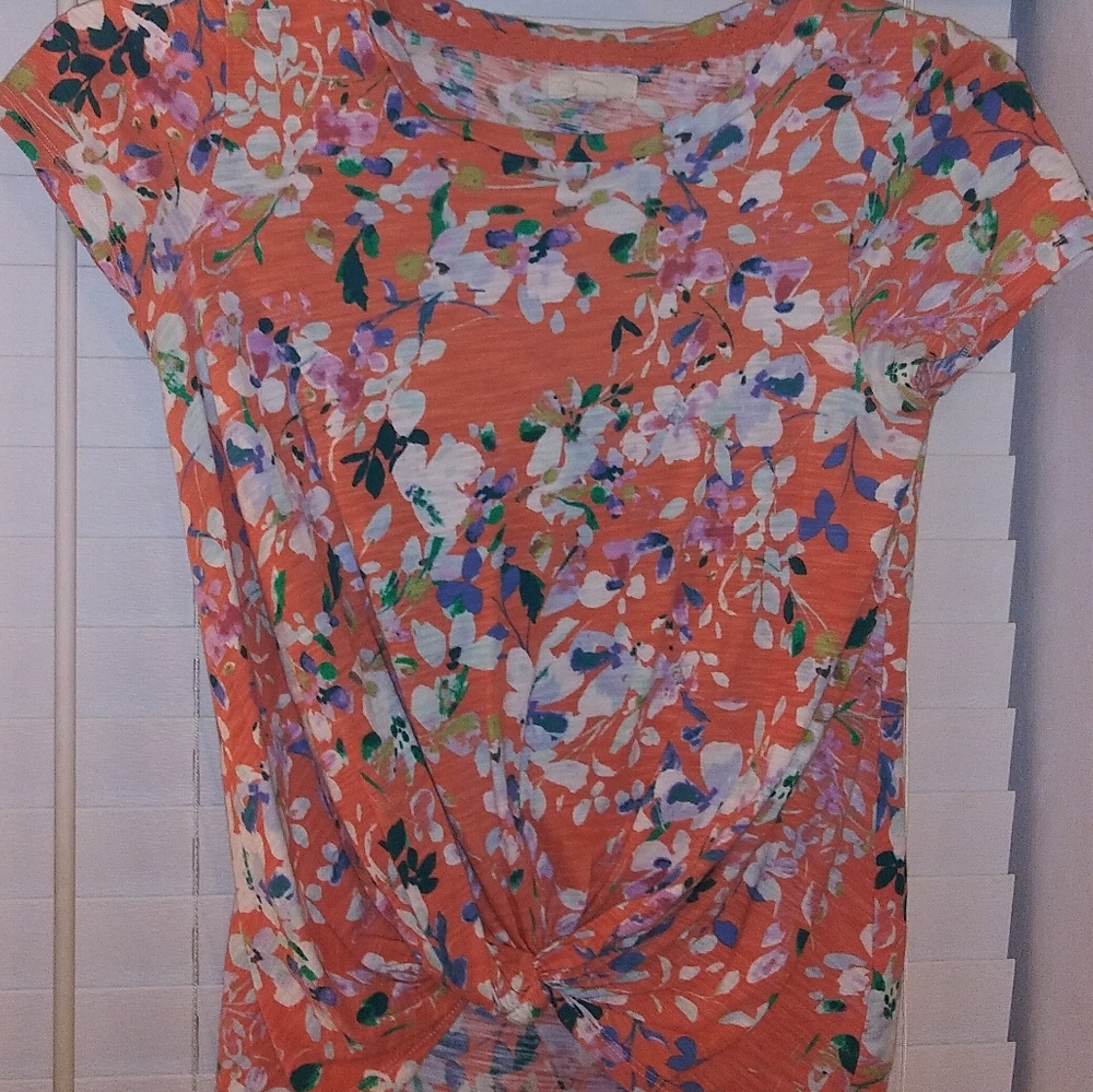 Cupio Knotted Front Tee Boho Floral Medium
